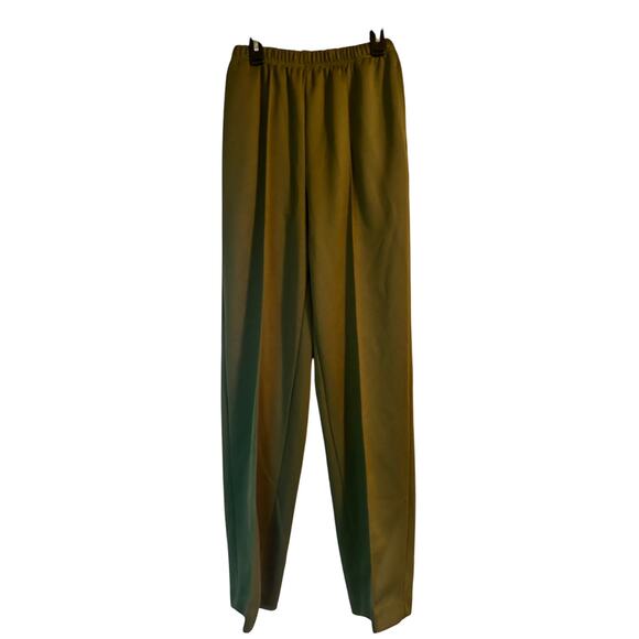 Vintage Blair Women's Polyester Pants Sewn in Front Pleat Slit Pockets Green 10T - Picture 1 of 5